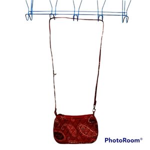 Vera Bradley Amy Mesa Red Small Crossbody Retired Vintage Paisley Shoulder Bag